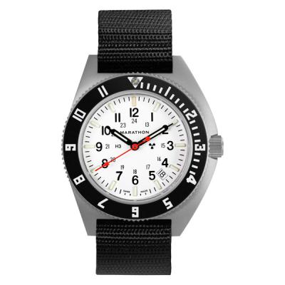 Marathon Swiss 41mm Arctic Steel Navigator with Tritium Tubes on Ballistic Strap